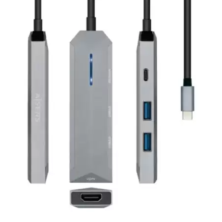 (ASUC-4P002-GR) AISENS DOCK STATION 4 EN 1 USB-C A 1XHDMI