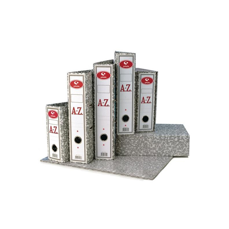 (07179171) GRAFOPLÁS ARCHIVADOR PALANCA CLASSIC FOLIO 65MM RADO CARTÓN FORRADO JASPEADO GRIS