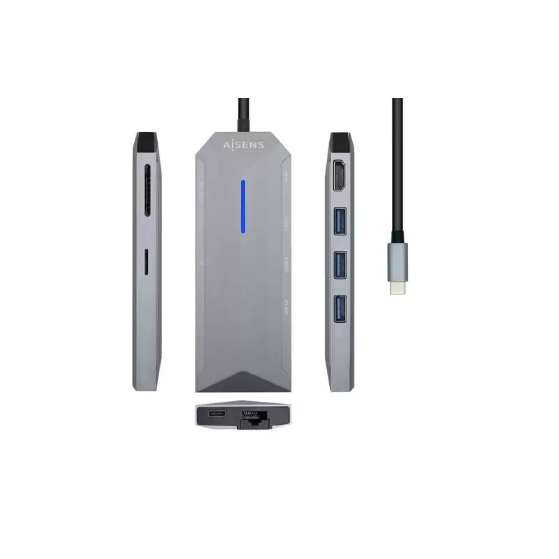 (ASUC-8P004-GR) AISENS DOCK STATION 8 EN 1 USB-C A 1XHDMI