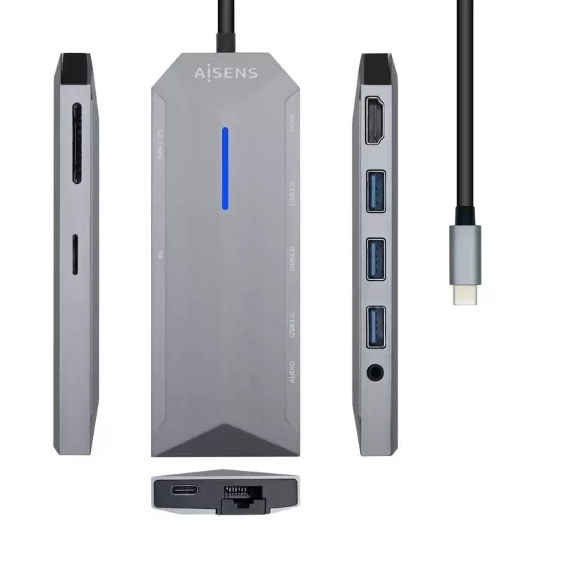 (ASUC-9P001-GR) AISENS DOCK STATION 9 EN 1 USB-C A 1XHDMI