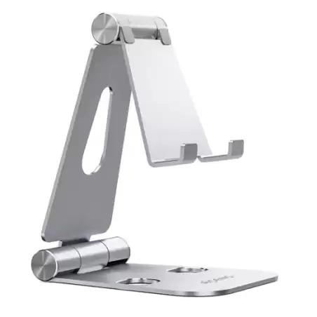 (MS2PXL-092) AISENS SOPORTE DE SOBREMESA TAMAÑO XL AJUSTABLE 2 PIVOTES PARA MOVIL/TABLET PLATA