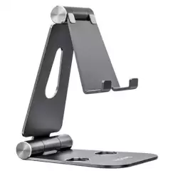 (MS2PXL-094) AISENS SOPORTE DE SOBREMESA TAMAÑO XL AJUSTABLE 2 PIVOTES PARA MOVIL/TABLET GRIS