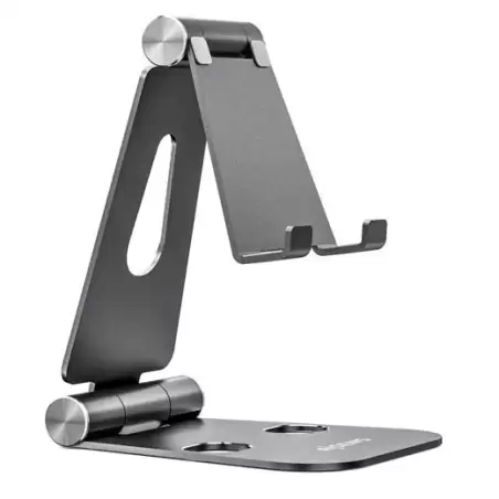 (MS2PXL-094) AISENS SOPORTE DE SOBREMESA TAMAÑO XL AJUSTABLE 2 PIVOTES PARA MOVIL/TABLET GRIS