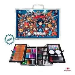 (AB-0909) ALEX BOG MALETÍN DE ALUMINIO 145 PIEZAS SET ART STUDIO MANGA C/SURTIDOS