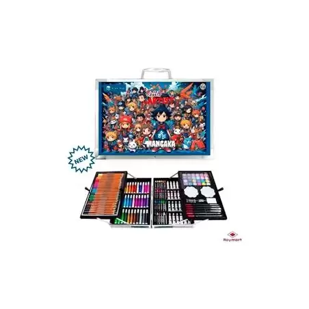 (AB-0909) ALEX BOG MALETÍN DE ALUMINIO 145 PIEZAS SET ART STUDIO MANGA C/SURTIDOS
