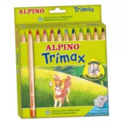 (AL000113) ALPINO LÁPICES DE COLORES TRIMAX 177MM + SACAPUNTAS C/SURTIDOS ESTUCHE 12 UD