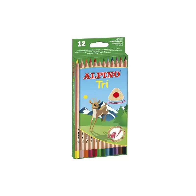 (AL000128) ALPINO LÁPICES DE COLORES TRI 175MM C/SURTIDOS ESTUCHE 12 UD