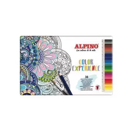 (AL000242) ALPINO LÁPICES DE COLORES EXPERIENCE ACUARELABLES 177MM C/SURTIDOS ESTUCHE METÁLICO 36 UD