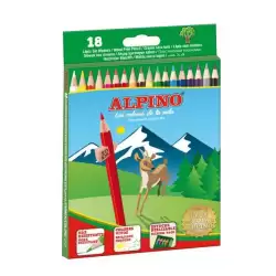 (AL010656) ALPINO LÁPICES DE COLORES 175MM C/SURTIDOS ESTUCHE 18 UD