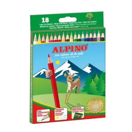 (AL010656) ALPINO LÁPICES DE COLORES 175MM C/SURTIDOS ESTUCHE 18 UD
