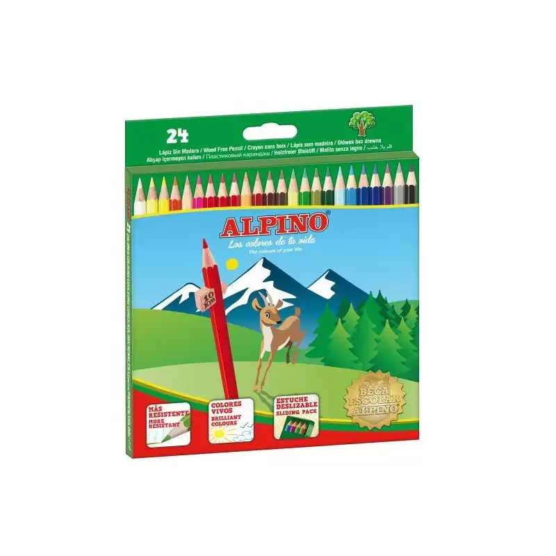 (AL010658) ALPINO LÁPICES DE COLORES 175MM C/SURTIDOS ESTUCHE 24 UD