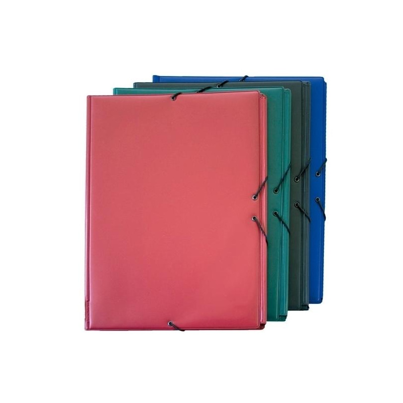(1220050) GRAFOPLÁS CARPETA CON GOMAS 3 SOLAPAS FOLIO FORRADAS PVC GRANATE