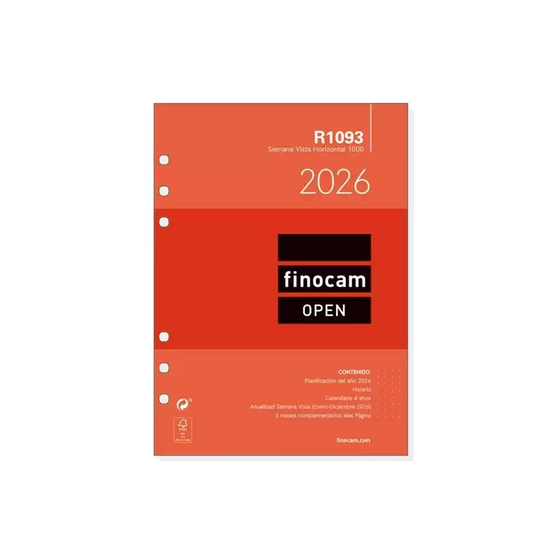 (711590026) FINOCAM RECAMBIO ANUAL AGENDA DE ANILLAS OPEN R1093 1000-155X215MM SVH 2026