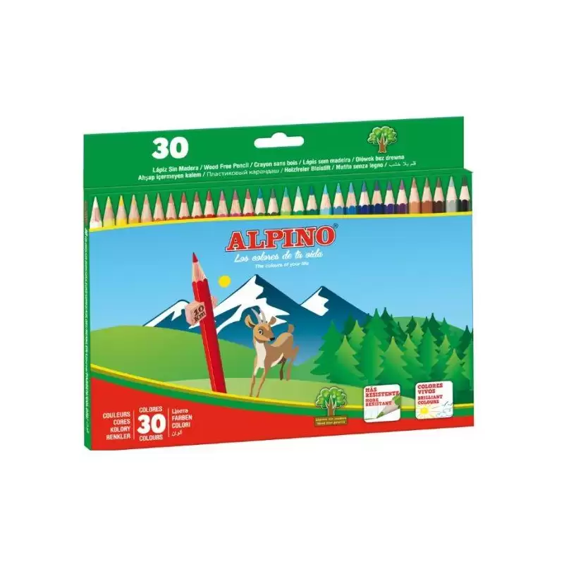 (AL010659) ALPINO LÁPICES DE COLORES 175MM C/SURTIDOS ESTUCHE 30 UD