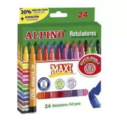 (AR000007N) ALPINO ROTULADORES MAXI PUNTA GRUESA ESTUCHE DE 24 C/SURTIDOS