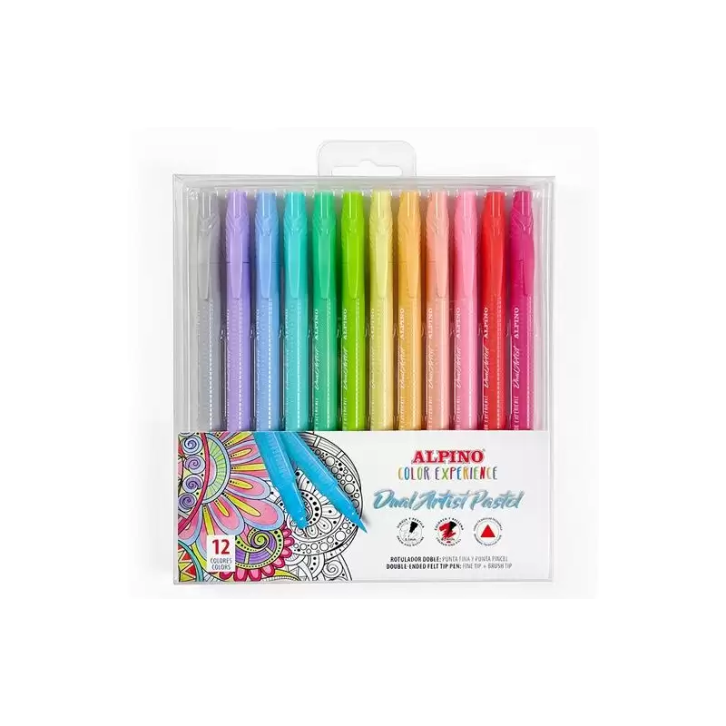 (AR000188) ALPINO ROTULADORES COLOR EXPERIENCE DUAL ARTIST PASTEL COLOR EXPERIENCE DOBLE PUNTA FINA/PINCEL C/SURTIDOS ESTUCHE...