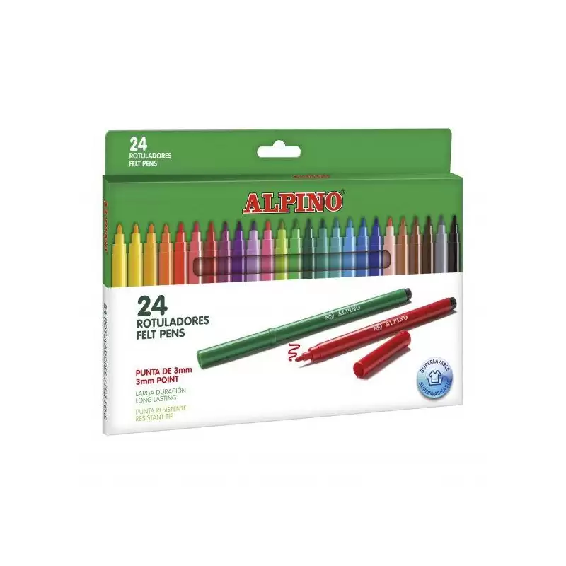 (AR001003N) ALPINO ROTULADORES LARGA DURACIÓN ESTUCHE DE 24 C/SURTIDOS