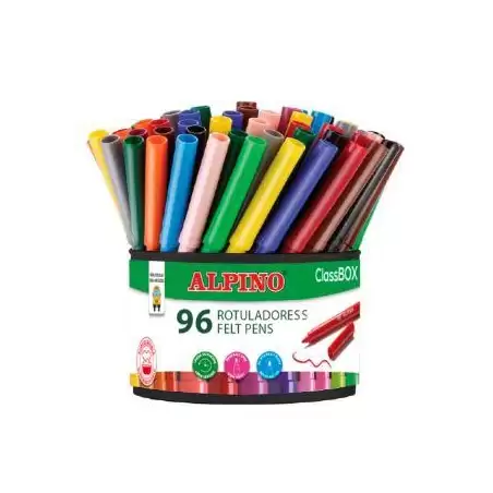 (AR0010096) ALPINO ROTULADORES CLASSBOX FORMATO ESCOLAR BOTE DE 96 C/SURTIDOS