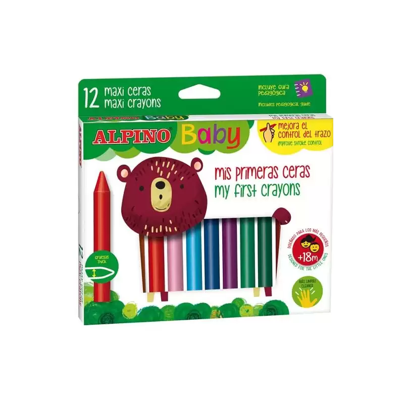 (DA000060) ALPINO CERAS MIS PRIMERAS CERAS BABY GRUESAS MÁS LIMPIAS ESTUCHE DE 12 C/SURTIDOS