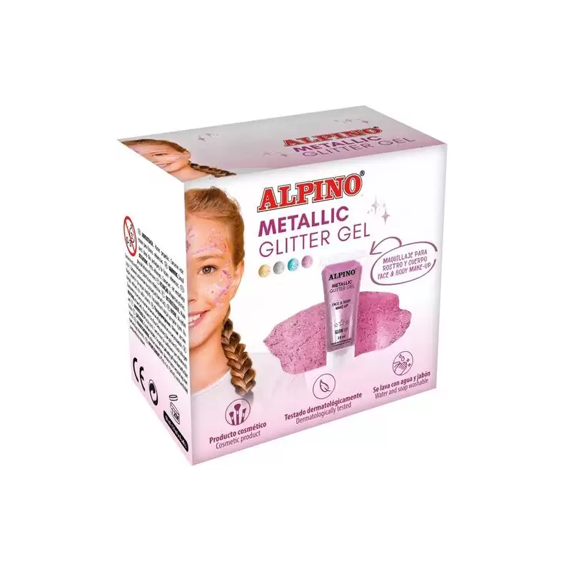 (DL000614) ALPINO GEL CON PURURINA METALLIC GLITTER ROSA