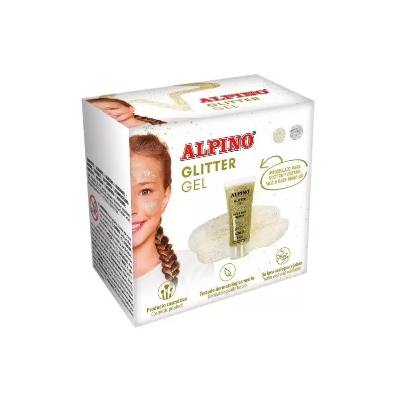 (DL000616) ALPINO GEL TRANSPARENTE CON PURPURINA GLITTER ORO