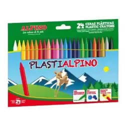 (PA000024) ALPINO CERAS PLÁSTICAS PLASTIALPINO 115MM NO MANCHAN ESTUCHE DE 24 C/SURTIDOS