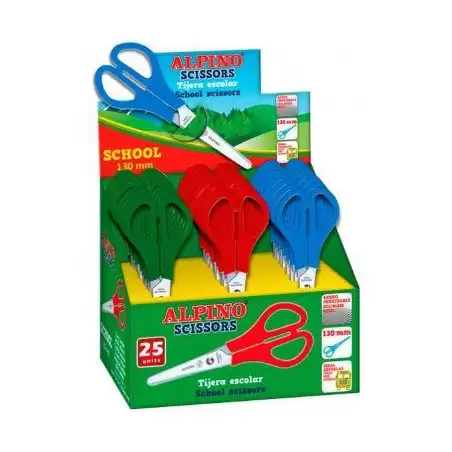 (PT0013) ALPINO TIJERAS ESCOLARES SCHOOL ESPECIAL ACERO INOXIDABLE C/SURTIDOS