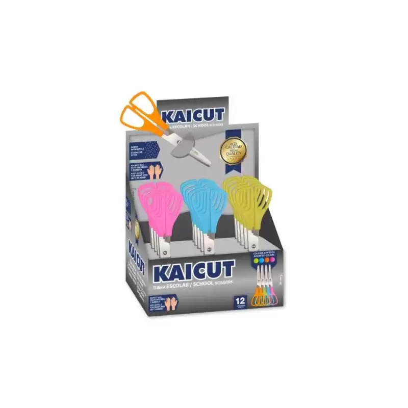 (PT0014) KAICUT TIJERAS ESCOLARES 130MM ACERO INOXIDABLE C/SURTIDOS