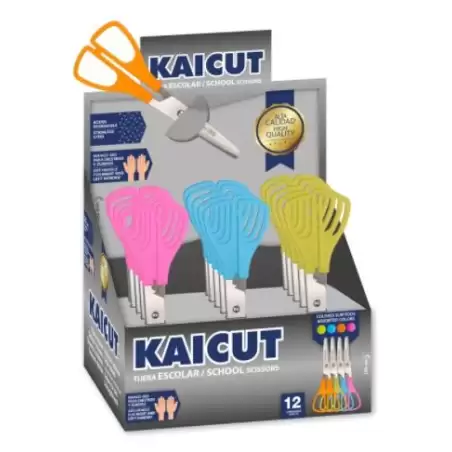(PT0014) KAICUT TIJERAS ESCOLARES 130MM ACERO INOXIDABLE C/SURTIDOS