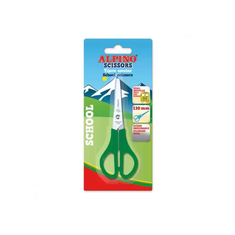 (PT0018) ALPINO TIJERAS SCHOOL 13CM BLISTER C/SURTIDOS