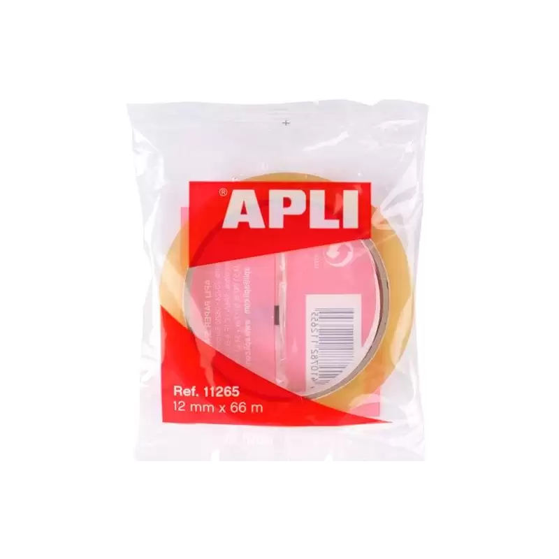(11265) APLI CINTA ADHESIVA TRANSPARENTE ROLLO 12MM X 66M
