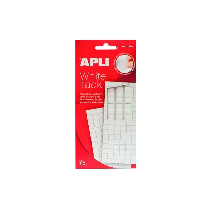(11803) APLI MASILLA PRECORTADA REMOVIBLE WHITE TACK 75GR BLANCO