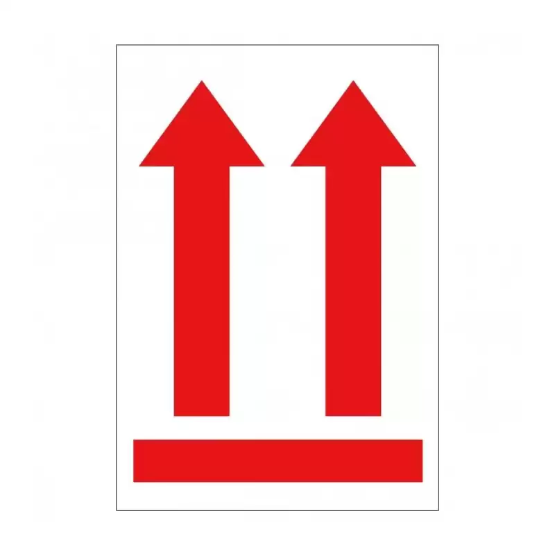 (12402) APLI ROLLO ETIQUETA FLECHA POSICIÓN VERTICAL ROJA