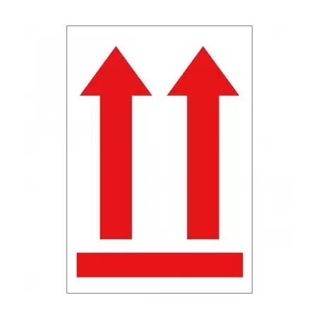 (12402) APLI ROLLO ETIQUETA FLECHA POSICIÓN VERTICAL ROJA