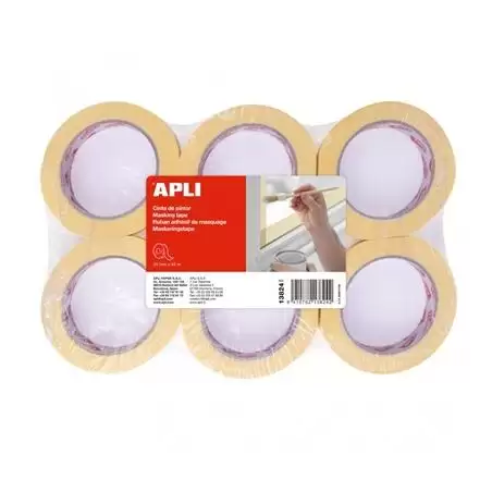 (13824) APLI CINTA PINTOR 60GR ROLLO 25MMX45M REMOVIBLE AMARILLO -6U-