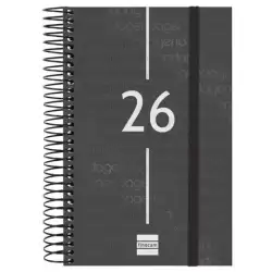 (741096026) FINOCAM AGENDA ESPIRAL YEAR E5-117X181MM 1DP TAPA PP NEGRO 2026