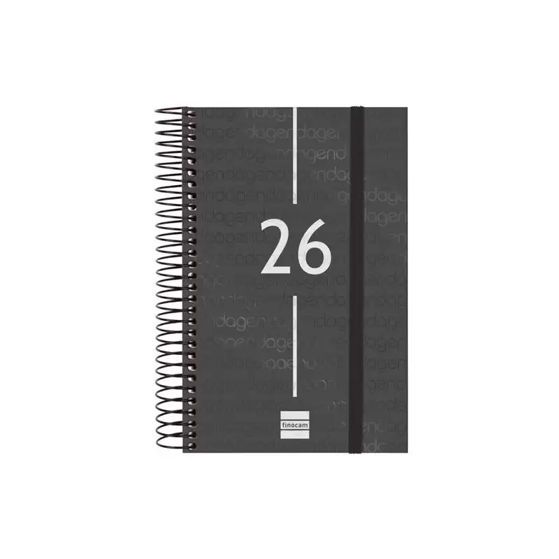 (741096026) FINOCAM AGENDA ESPIRAL YEAR E5-117X181MM 1DP TAPA PP NEGRO 2026