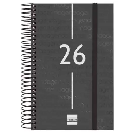 (741096026) FINOCAM AGENDA ESPIRAL YEAR E5-117X181MM 1DP TAPA PP NEGRO 2026