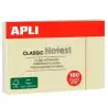 (10971) APLI BLOC NOTAS ADHESIVAS CLASSIC REPOSICIONABLES 100H 75X50 AMARILLO PACK 12 UD