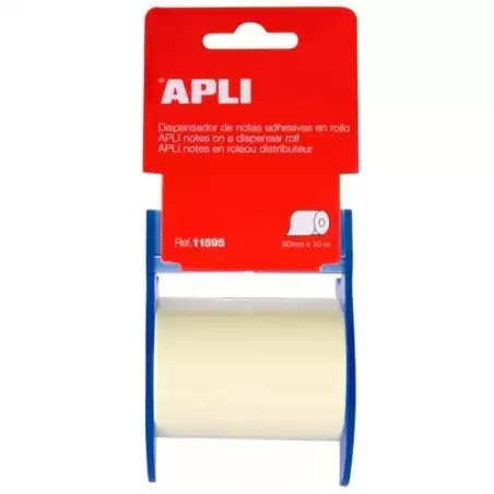 (11595) APLI DISPENSADOR DE NOTAS ADHESIVAS EN ROLLO 60MMX10M AMARILLO PASTEL
