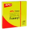 (11897) APLI BLOC NOTAS ADHESIVAS FUNNY REPOSICIONABLES 100H 75X75 AMARILLO FLUORESCENTE PACK 12 UD