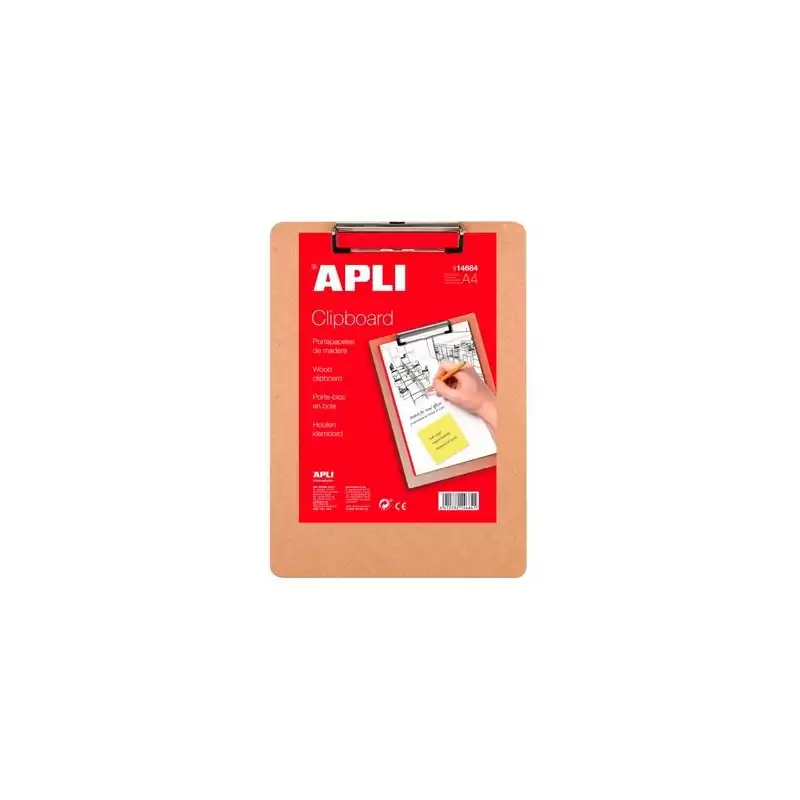 (14684) APLI CLIPBOARD MADERA A4 MARRÓN