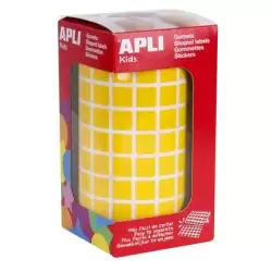 (04871) APLI GOMETS CUADRADOS 10MM ROLLO AMARILLO -ROLLO 6372 UNIDADES-