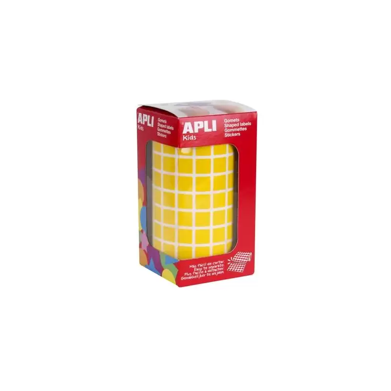 (04871) APLI GOMETS CUADRADOS 10MM ROLLO AMARILLO -ROLLO 6372 UNIDADES-