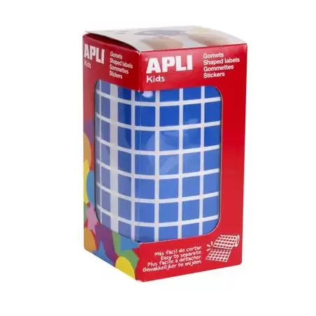 (04872) APLI GOMETS CUADRADOS 10MM ROLLO AZUL -ROLLO 6372 UNIDADES-