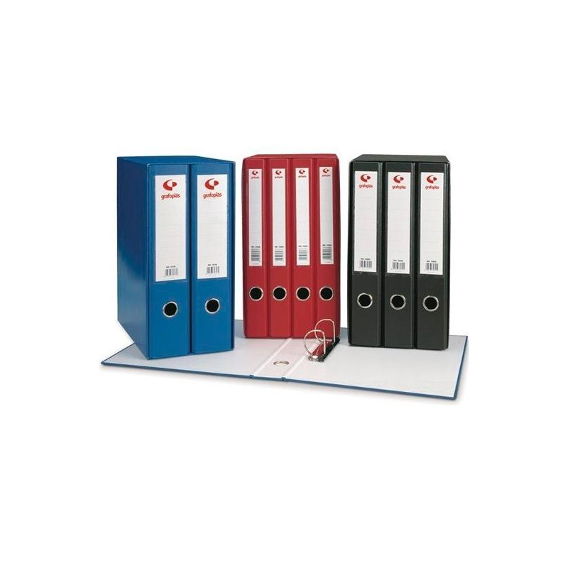 (07282430) GRAFOPLÁS MÓDULO 4 CARPETAS POKF 2MM ANILLAS MIXTAS 2X25MM GRAFCOLOR FOLIO C/TARJETERO AZUL