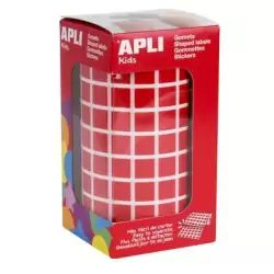 (04873) APLI GOMETS CUADRADOS 10MM ROLLO ROJO -ROLLO 6372 UNIDADES-