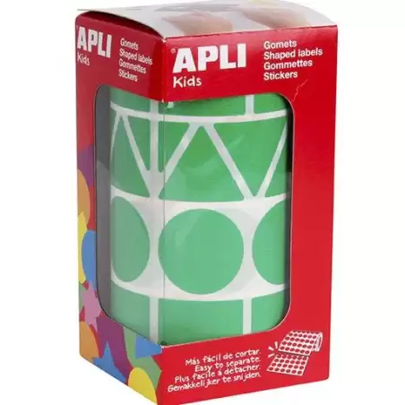 (11164) APLI GOMETS FIGURAS SURTIDAS ROLLO VERDE XL