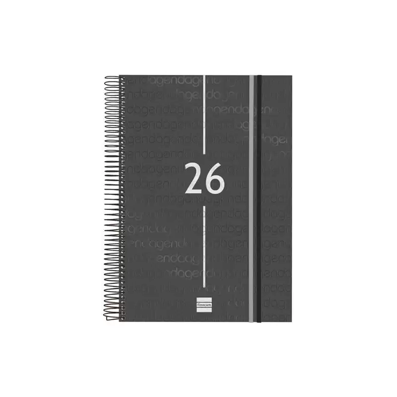 (741116026) FINOCAM AGENDA ESPIRAL YEAR E40-210X297MM 1DP TAPA PP NEGRO 2026