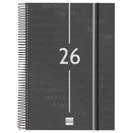 (741116026) FINOCAM AGENDA ESPIRAL YEAR E40-210X297MM 1DP TAPA PP NEGRO 2026